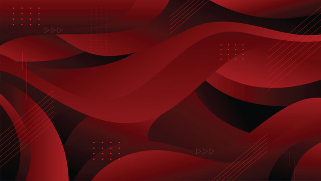 Abstract Red Fluid Waves Background with Dynamic Shapes and Modern Gradient Texture