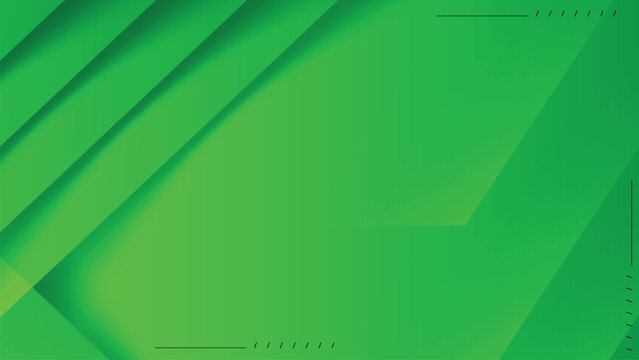 Abstract Green Geometric Background with Diagonal Overlapping Layers
