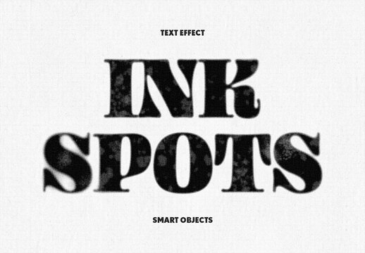Ink Spots Text Effect &ndash; Stamping Typography for Logo, Poster & Branding (PSD)
