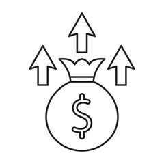Obraz premium Business growth icon line, element icon for design branding, print, web, mobile app, and digital media