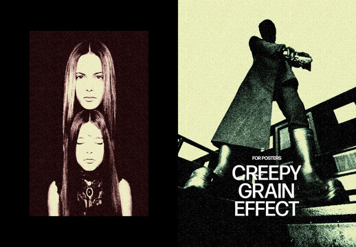 Creepy Grain Photo Effect &ndash; Printer for Poster & Social Media (PSD)