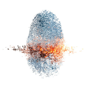 Biometric Fingerprint Cyber Security Concept Digital Image