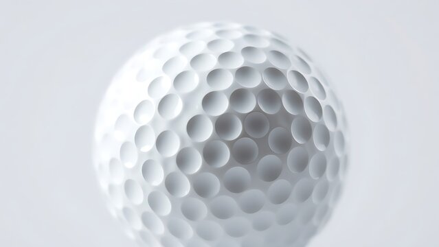 dimple. Close-up of a pristine white golf ball showcasing perfect dimple pattern under studio lighting. event key visuals, club posters, designed for fitness apps and gym onboarding.
