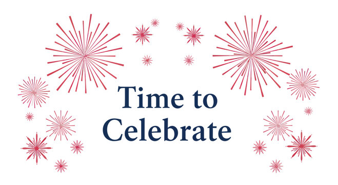 Celebration background, festive fireworks, party decoration, red sparkler vector