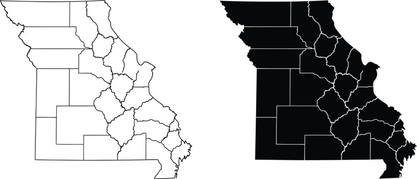 Missouri state map outline Vector