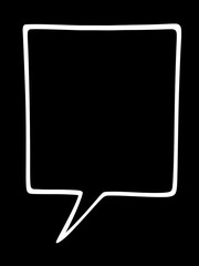 Naklejka premium A dark speech bubble with a stark white outline, creating a dramatic and impactful message, impactful, emphasis