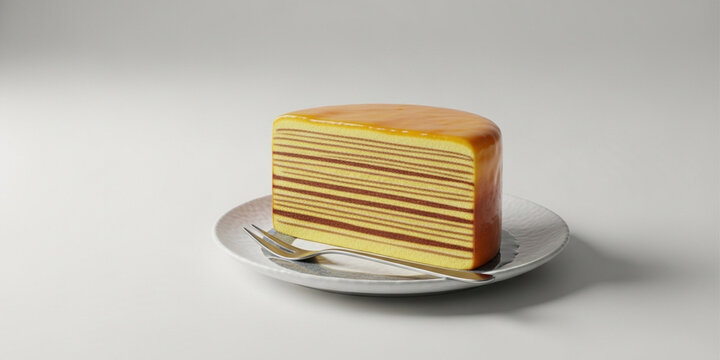 Traditional Indonesian Kue Lapis Legit Thousand Layer Cake on Plate