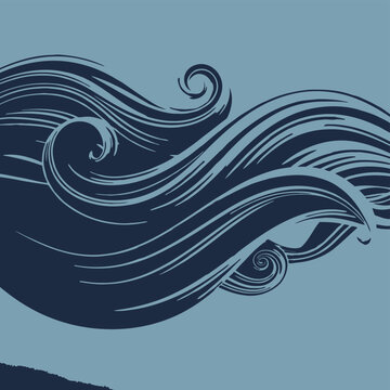 Swirling wave, ocean wave, sea wave, vector wave, blue wave, decorative wave, abstract wave, wavy design element