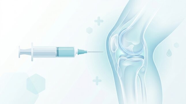 Medical injection into the knee joint for pain relief and treatment of arthritis
