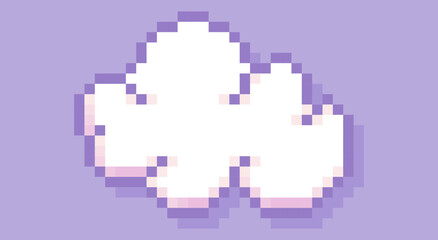 Fototapeta premium Kawaii white pixel game art cloud.