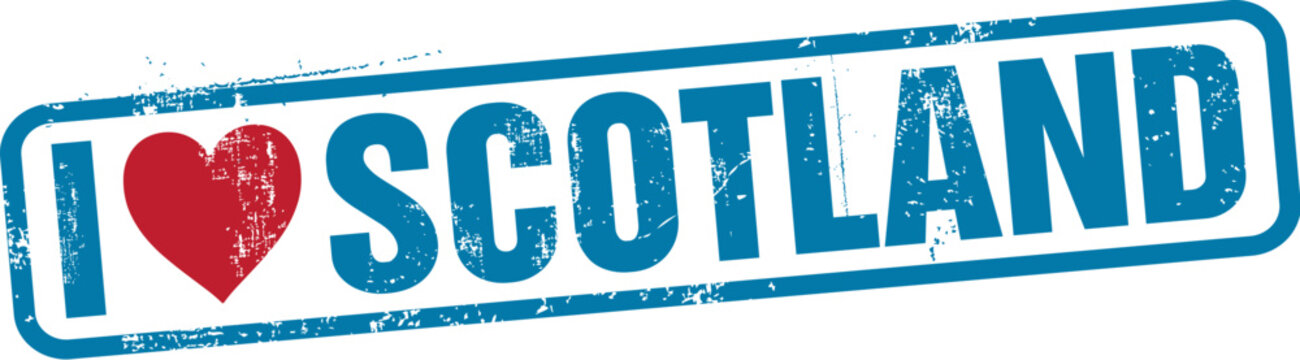I Love Scotland Vector Rubber Stamp