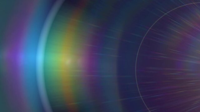 Prism lens flare overlay with light rays and cinematic spectrum glow effect
