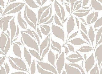 Fototapeta premium Brown Leaves Pattern on White Background