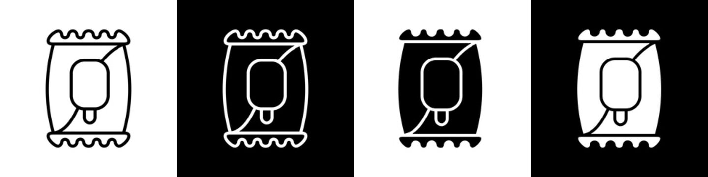 Packaging black and white icon design concept