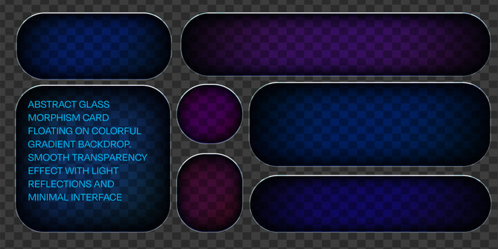 Transparent glass UI element with frosted texture. Contemporary web button featuring sleek shape, subtle blue glow, and liquid morphism design for modern interfaces.