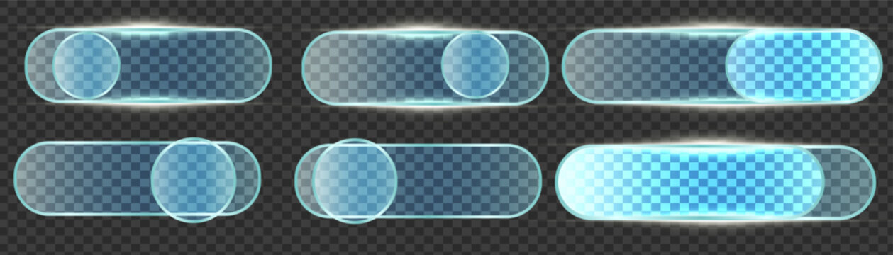  Futuristic transparent interface featuring sleek buttons, fluid shapes, and neon accents ideal for modern web applications, digital banners, and technology-focused design projects
