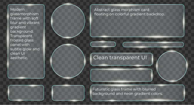  Transparent glass box with frosted bubble effect and sleek UI elements for modern web interface design and tech applications