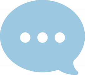 Obraz premium Light blue speech bubble icon with three dots.