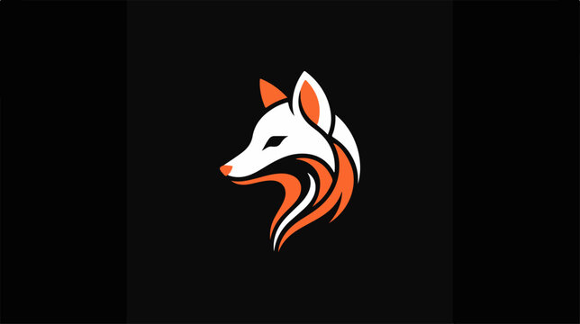 Minimalist Fox Head Logo Vector Illustration.