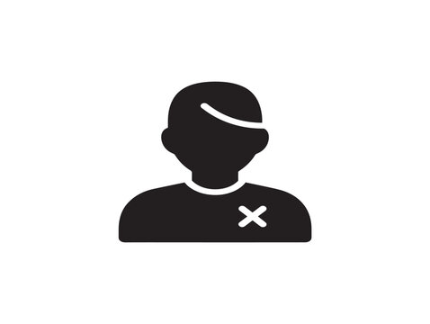 inactive user icon vector illustration, flat design