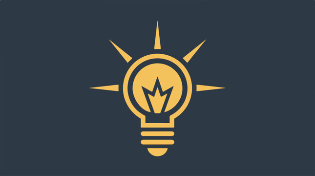 Minimalist yellow light bulb icon on a dark grey background.