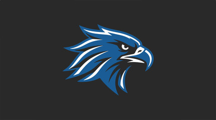 Fototapeta premium Stylized blue eagle head mascot logo design.