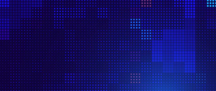 Futuristic Pixel Wave Pattern Background with Abstract Tech Square Mosaic Elements. Digital Presentations, Research Visualizations or AI-Themed Reports Backdrop Concept. Vector.