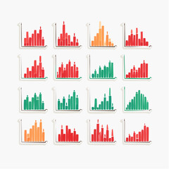 Obraz premium Collection of Hand-Drawn Bar Charts