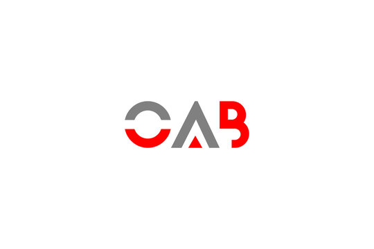 OAB Logo in Red and Gray Geometric Shapes for Modern Bold Brand Identity