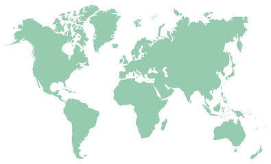 Obraz premium World Map: A comprehensive view of the globe, showcasing continents and oceans. geographical illustration, earth's surface, global perspective, cartography art, world visualization.