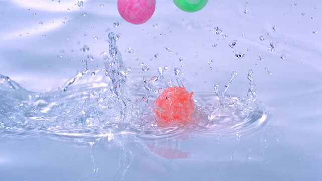 bounce ball in water slow motion