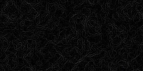 modern black and gorgeous white topographic contours lines of mountains. Vintage outdoors style, Topography map background. Vector seamless line wave map texture, contour background.  © Mr Jishana
