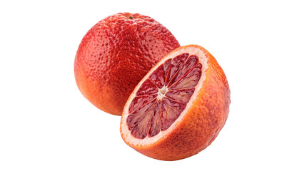 Fototapeta premium Slices of blood orange isolated on transparent background cut out