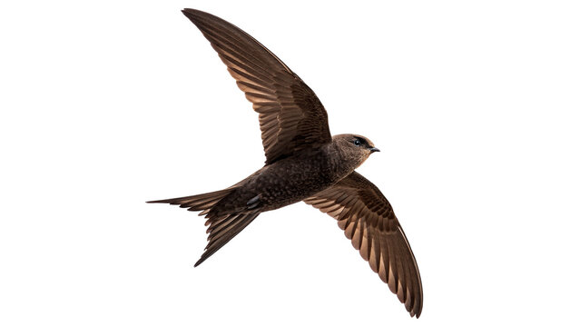 chimney swift flying isolated on transparent background cut out