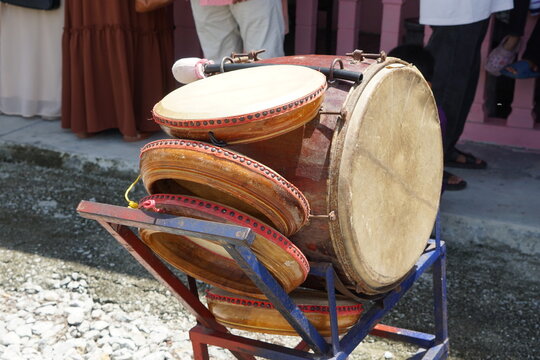 Traditional Malay Kompang And Drum Wedding Performance Instruments