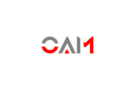 OAM Logo in Red and Gray Geometric Shapes for Modern Balanced Brand Identity