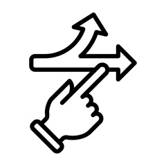 Fototapeta premium Decision Making Icon - Black Outline