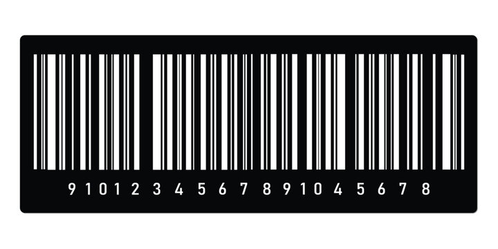 Black and white barcode icon on white background