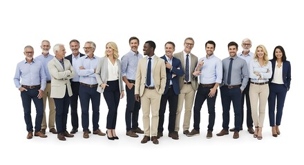 Obraz premium Group of business professionals poses together in a professional line