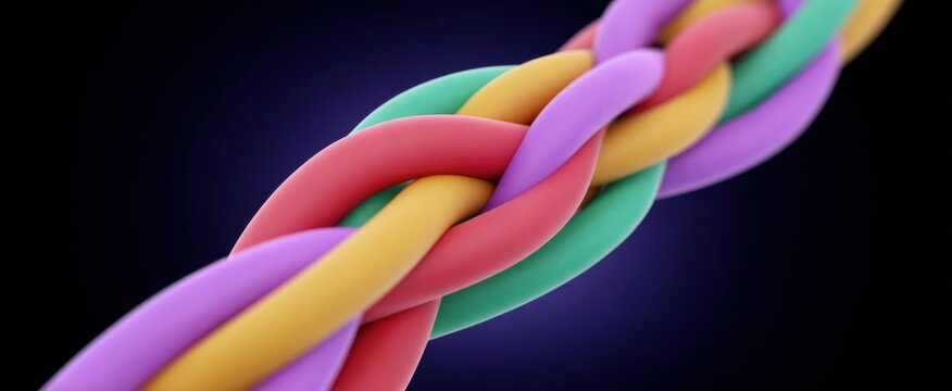 A vibrant mix of colorful wires tangled in an energetic pattern