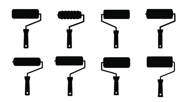 paint roller set in various sizes silhouette high quality professional