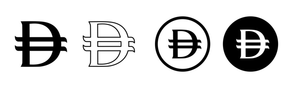 UAE Dirham currency icon, Dirham Currency sign, Element for design isolated on white background, for web and app. Flat vector illustration