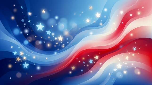 American theme background with soft gradients and abstract stars, modern design