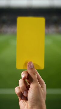 Football Referee Holding Yellow Card Motion Sequence