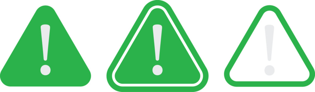 Set of caution warning signs. Warning symbols with exclamation mark, fatal error message, danger icons, attention sign. Vector.
