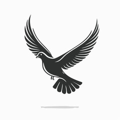 Obraz premium Silhouette of a Dove in Flight