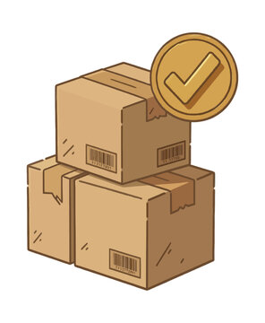 Secure Package Delivery Confirmation Icon Vector Illustration