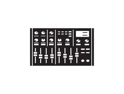 modern sound mixing board control panel flat design vector illustration