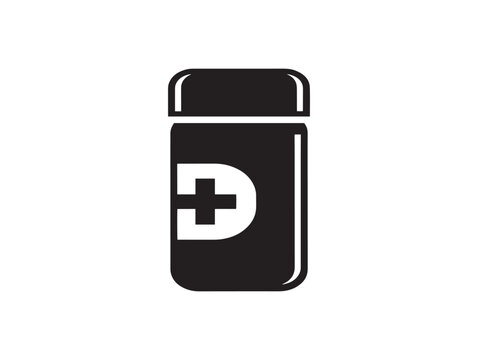 medical first aid capsule pill icon flat design vector illustration