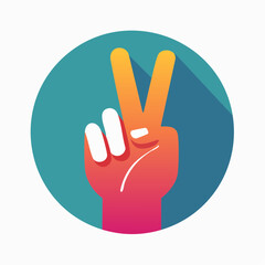 Obraz premium Peace Sign Hand Gesture Icon